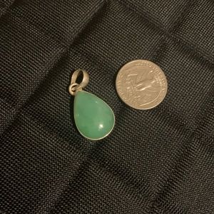 Green Jade Sterling silver pendant